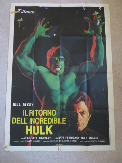 BRIDE OF THE INCREDIBLE HULK ITALIAN 2 FOGLIO POSTER LOU FERRIGNO B. BIXBY 1981 Rendezvous Cinema Movie posters