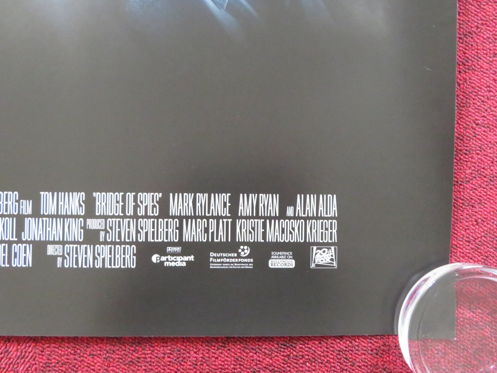 BRIDGE OF SPIES UK QUAD (30"x 40") ROLLED POSTER TOM HANKS MARK RYLANCE 2015 Rendezvous Cinema Movie posters