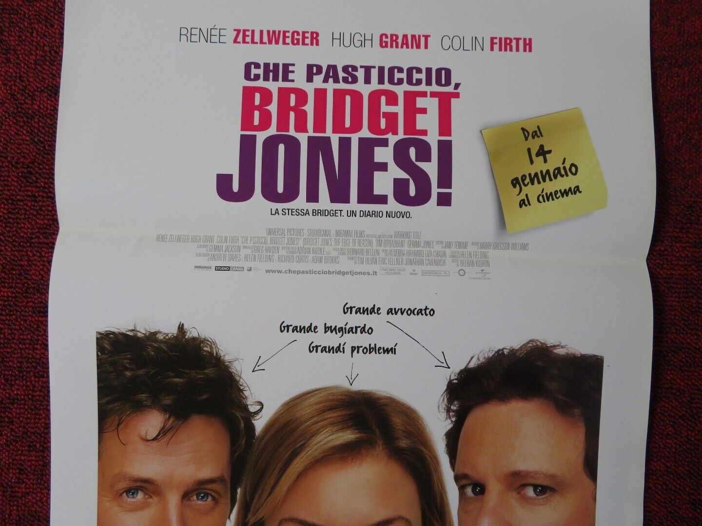 BRIDGET JONES: THE EDGE OF REASON ITALIAN LOCANDINA (27.5"x13") POSTER 2004 - Rendezvous Cinema