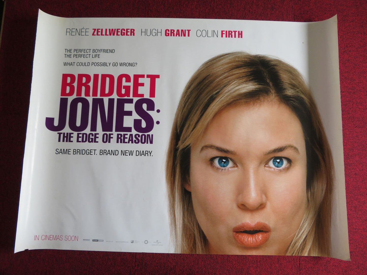 BRIDGET JONES THE EDGE OF REASON UK QUAD (30"x 40") ROLLED POSTER ZELLWEGER 2004 Rendezvous Cinema Movie posters
