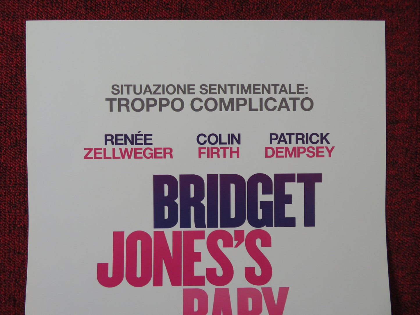 BRIDGET JONES'S BABY ITALIAN LOCANDINA POSTER RENEE ZELLWEGER COLIN FIRTH 2016 Rendezvous Cinema Movie posters