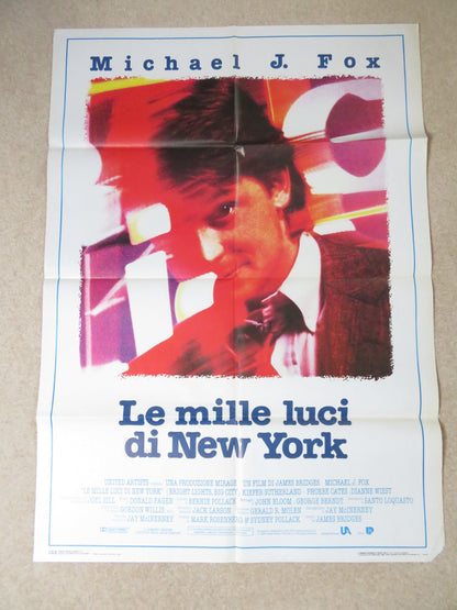 BRIGHT LIGHTS, BIG CITY ITALIAN 2 FOGLIO POSTER MICHAEL J. FOX 1988 Rendezvous Cinema Movie posters