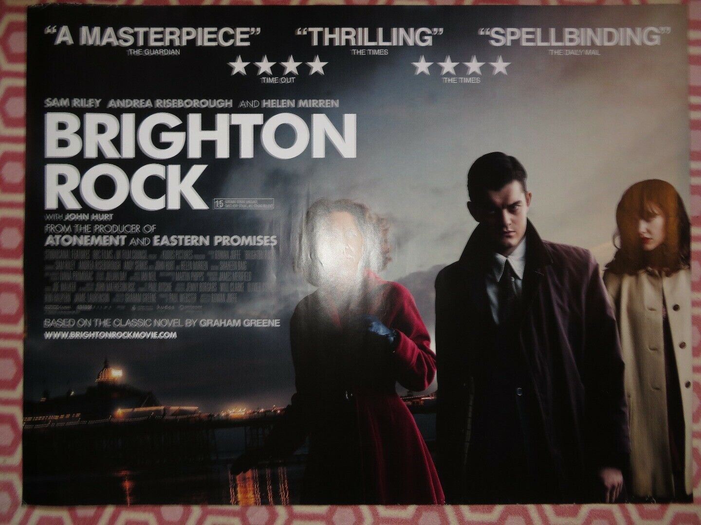 BRIGHTON ROCK QUAD (30"x 40") ROLLED POSTER SAM RILEY HELEN MIRREN 2010 Rendezvous Cinema Movie posters