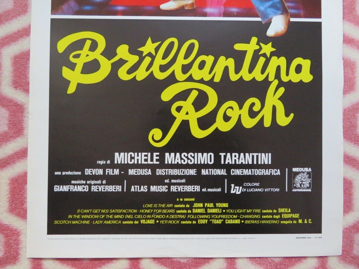 BRILLANTINA ROCK ITALIAN LOCANDINA (27.5"x13") POSTER MONTY RAY GARRISON 1979 Movie posters