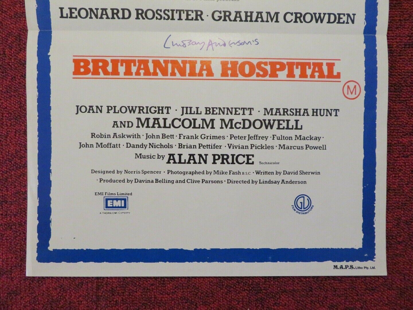BRITANNINA HOSPITAL FOLDED AUSTRALIAN DAYBILL POSTER LEONARD ROSSITER 1982 - Rendezvous Cinema