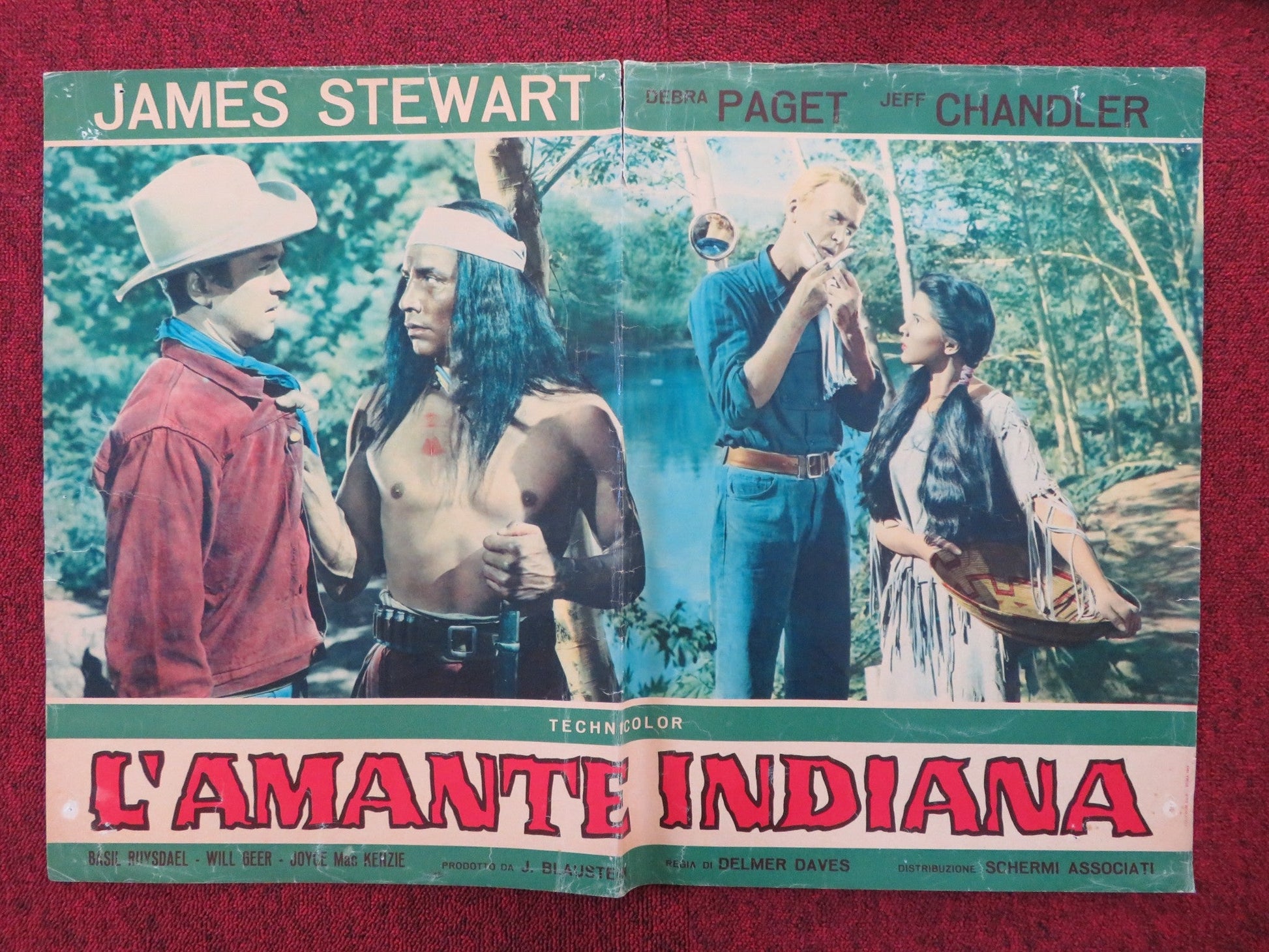BROKEN ARROW - A ITALIAN FOTOBUSTA POSTER JAMES STEWART DEBRA PAGET 1964 Rendezvous Cinema Movie posters