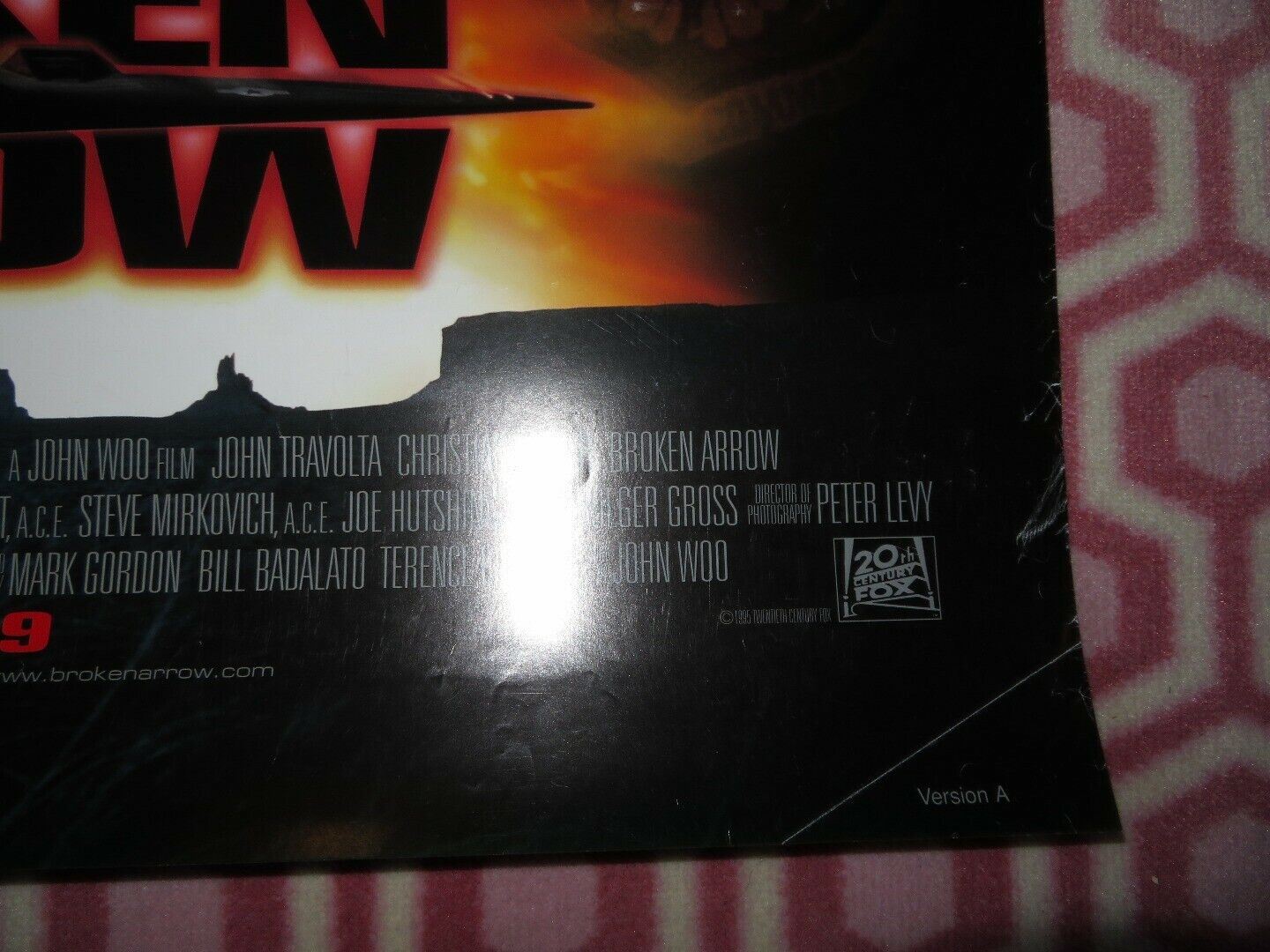 BROKEN ARROW US ONE SHEET ROLLED POSTER VERSION A TRAVOLTA SLATER 1996 Movie posters