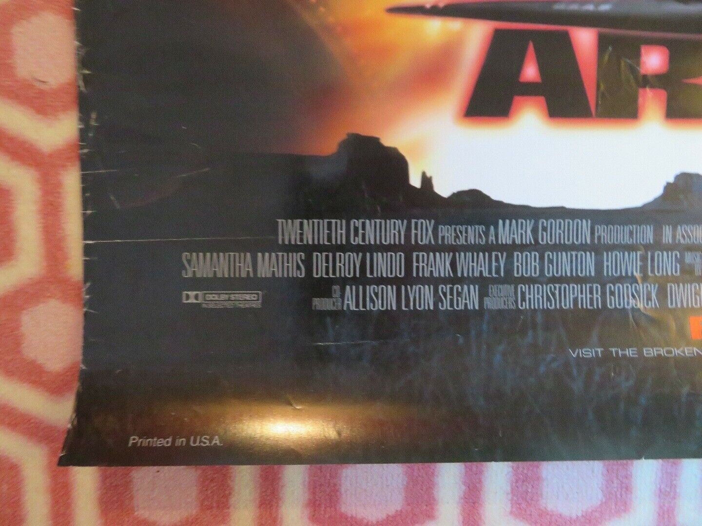 BROKEN ARROW US ONE SHEET ROLLED POSTER VERSION A TRAVOLTA SLATER 1996 Movie posters