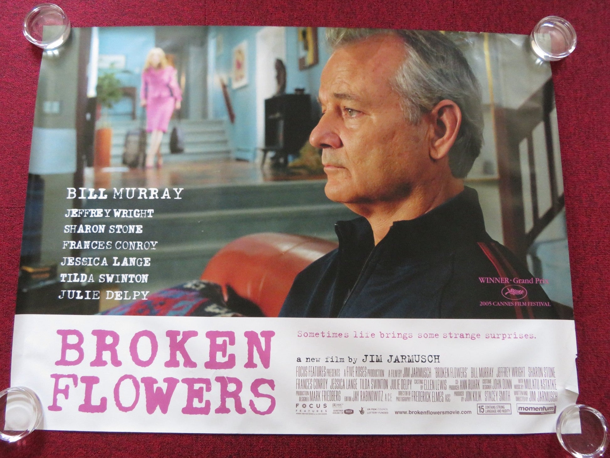 BROKEN FLOWERS UK QUAD (30"x 40") ROLLED POSTER BILL MURRAY JULIE DELPY 2005 Rendezvous Cinema Movie posters
