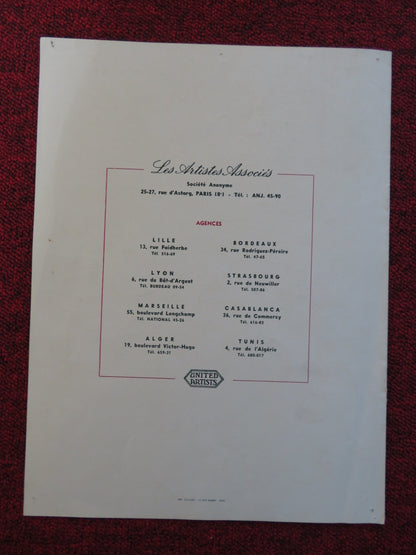 BRONCO APACHE FRENCH PRESS BOOK BURT LANCASTER JEAN PETERS 1954 Rendezvous Cinema Movie posters