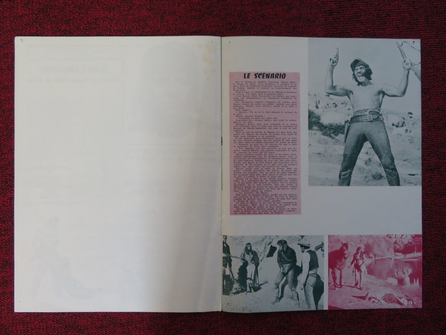 BRONCO APACHE FRENCH PRESS BOOK BURT LANCASTER JEAN PETERS 1954 Rendezvous Cinema Movie posters