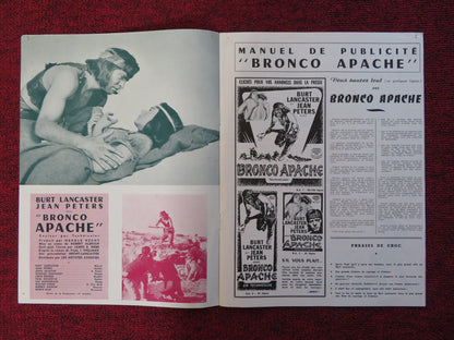 BRONCO APACHE FRENCH PRESS BOOK BURT LANCASTER JEAN PETERS 1954 Rendezvous Cinema Movie posters