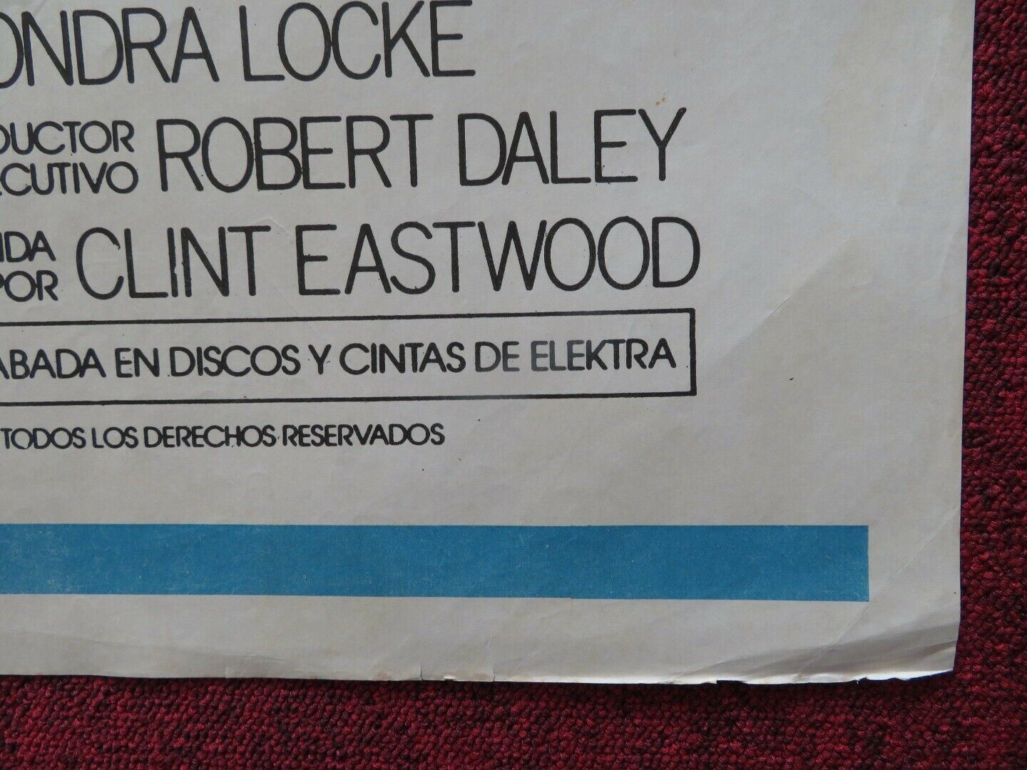 BRONCO BILLY SPANISH ONE SHEET FOLDED POSTER CLINT EASTWOOD SONDRA LOCKE 1980 Movie posters