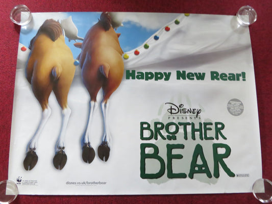 BROTHER BEAR - B UK QUAD ROLLED POSTER JOAQUIN PHOENIX JEREMY SUAREZ 2003 Rendezvous Cinema Movie posters
