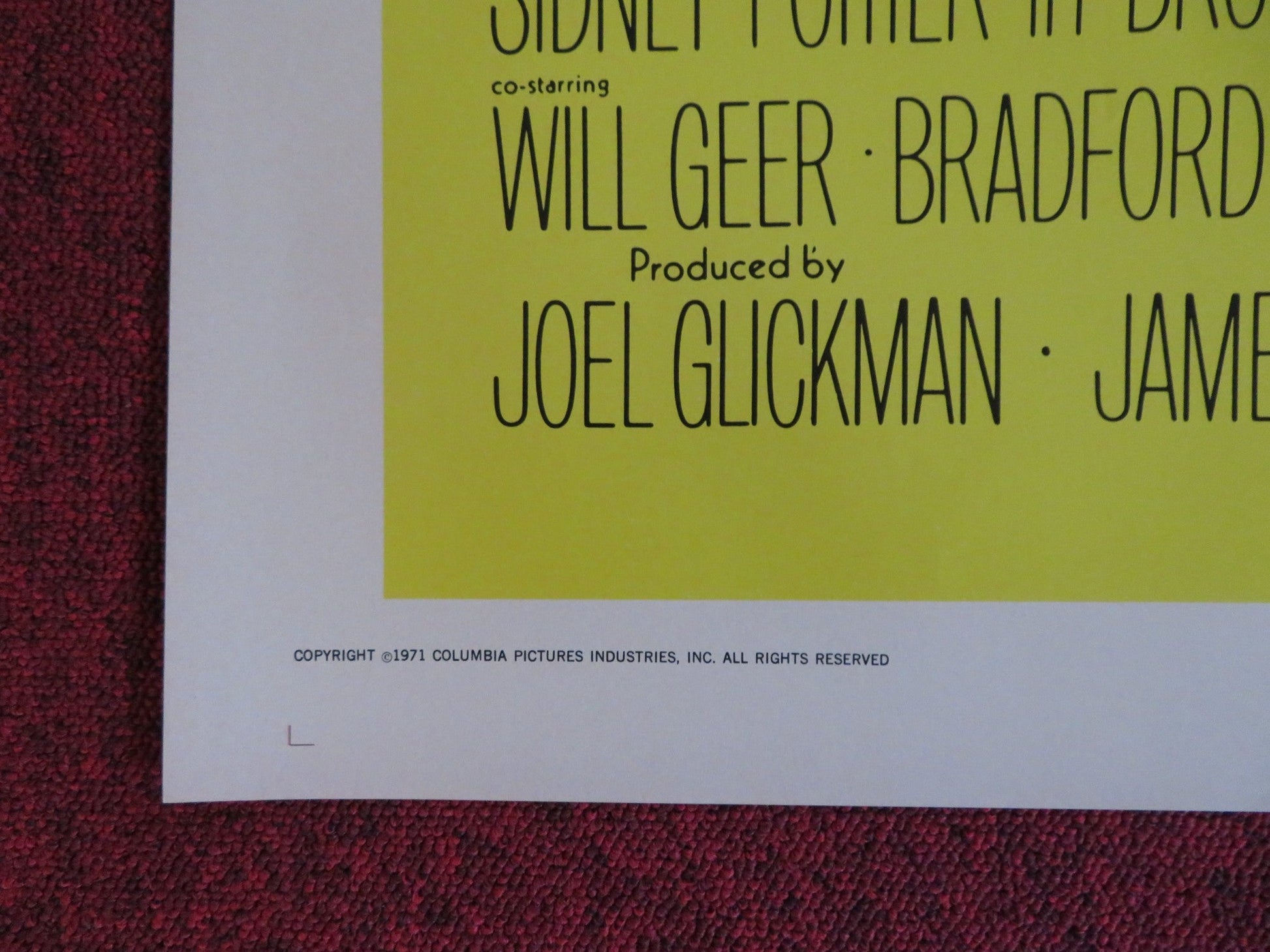 BROTHER JOHN FOLDED US ONE SHEET POSTER SIDNEY POITIER WILL GEER 1971 Rendezvous Cinema Movie posters