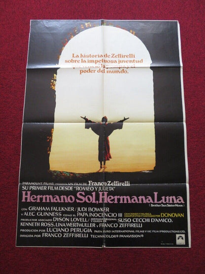 BROTHER SUN, SISTER MOON FOLDED ARGENTINA ONE SHEET POSTER ALEC GUINNESS 1972 Movie posters