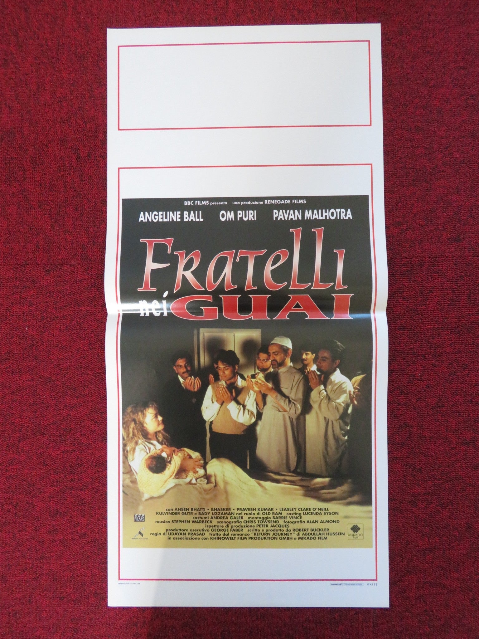 BROTHERS IN TROUBLE ITALIAN LOCANDINA POSTER ANGELINE BALL OM PURI 1995 Rendezvous Cinema Movie posters