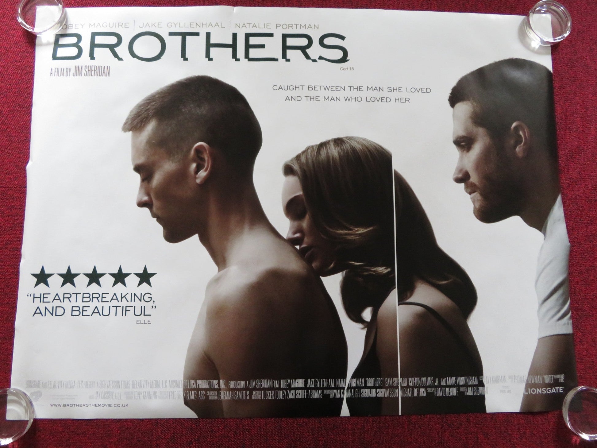 BROTHERS UK QUAD (30"x 40") ROLLED POSTER TOBEY MAGUIRE JAKE GYLLENHAAL 2009 Rendezvous Cinema Movie posters