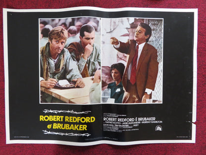 BRUBAKER - A ITALIAN FOTOBUSTA POSTER ROBERT REDFORD YAPHET KOTTO 1980 Rendezvous Cinema Movie posters