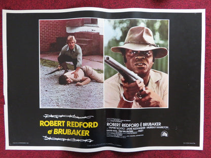 BRUBAKER - B ITALIAN FOTOBUSTA POSTER ROBERT REDFORD YAPHET KOTTO 1980 Rendezvous Cinema Movie posters