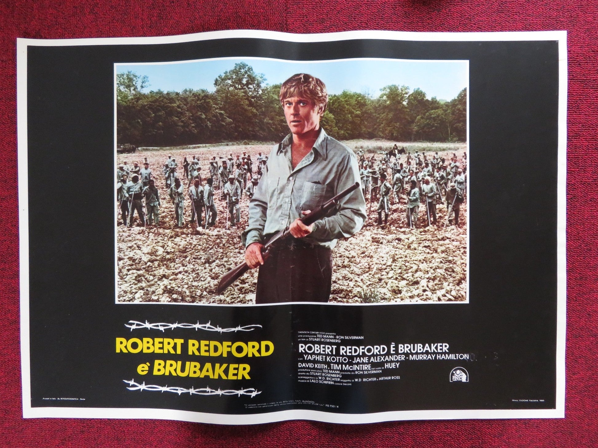 BRUBAKER - C ITALIAN FOTOBUSTA POSTER ROBERT REDFORD YAPHET KOTTO 1980 Rendezvous Cinema Movie posters