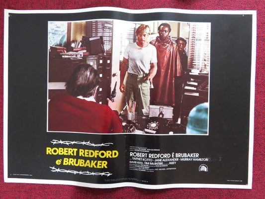 BRUBAKER - D ITALIAN FOTOBUSTA POSTER ROBERT REDFORD YAPHET KOTTO 1980 Rendezvous Cinema Movie posters