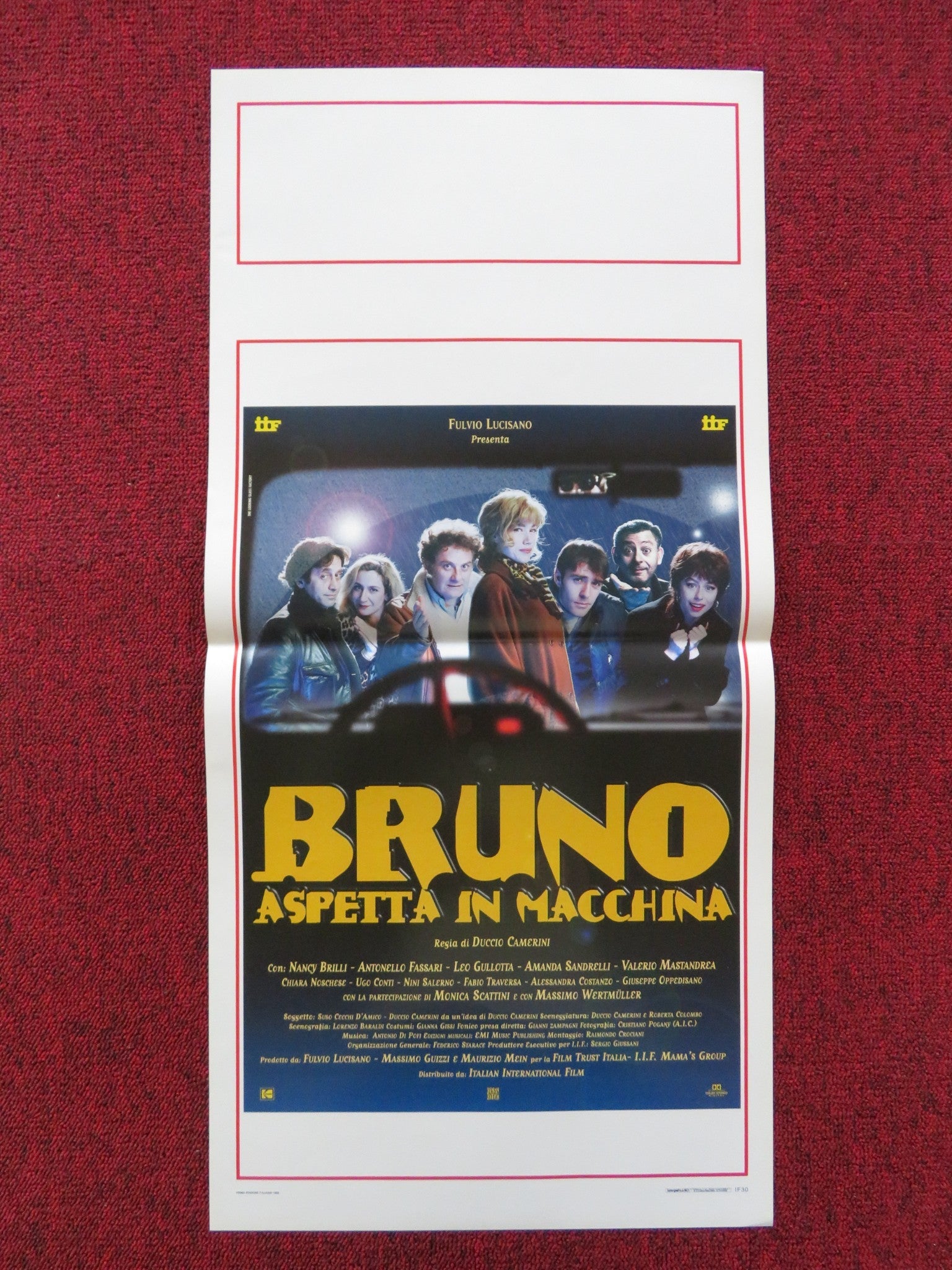 BRUNO ASPETTA IN MACCHINA ITALIAN LOCANDINA POSTER NANCY BRILLI A. FASSARI 1996 Rendezvous Cinema Movie posters