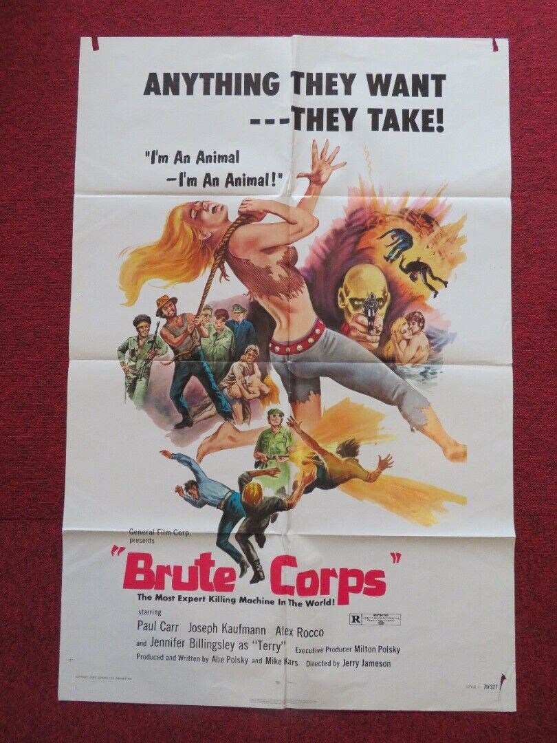 BRUTE CORPS - STYLE C FOLDED US ONE SHEET POSTER PAUK CARR JOSEPH KAUFMANN 1971 Rendezvous Cinema Movie posters