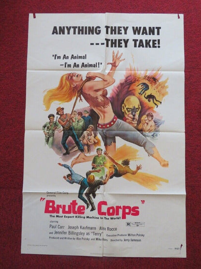 BRUTE CORPS - STYLE C FOLDED US ONE SHEET POSTER PAUK CARR JOSEPH KAUFMANN 1971 Rendezvous Cinema Movie posters