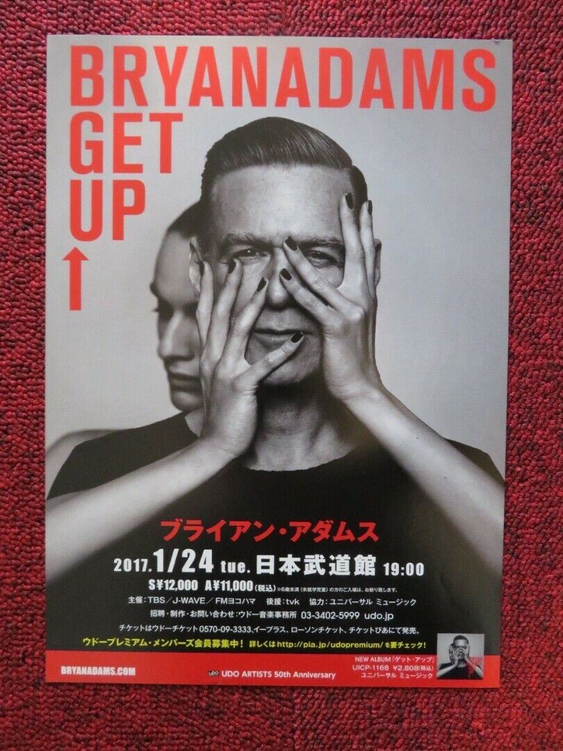 BRYAN ADAMS - GET UP TOUR JAPANESE MUSIC TOUR GIG POSTER 2017 Movie posters