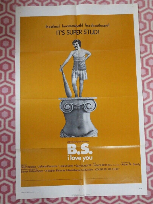 B.S I LOVE YOU FOLDED US ONE SHEET POSTER PETER KASTNER JOANNA CAMERCON 1971 Movie posters