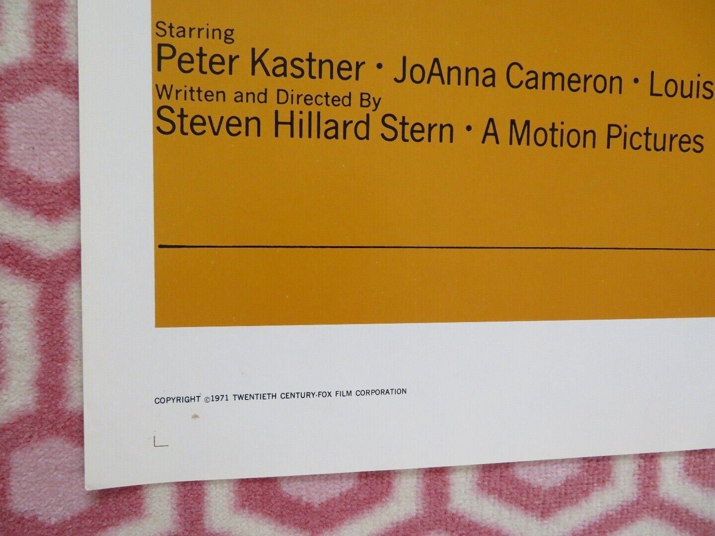 B.S I LOVE YOU FOLDED US ONE SHEET POSTER PETER KASTNER JOANNA CAMERCON 1971 Movie posters