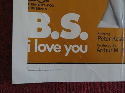 B.S. I LOVE YOU US HALF SHEET (22"x 28") POSTER PETER KASTNER 1971 Movie posters