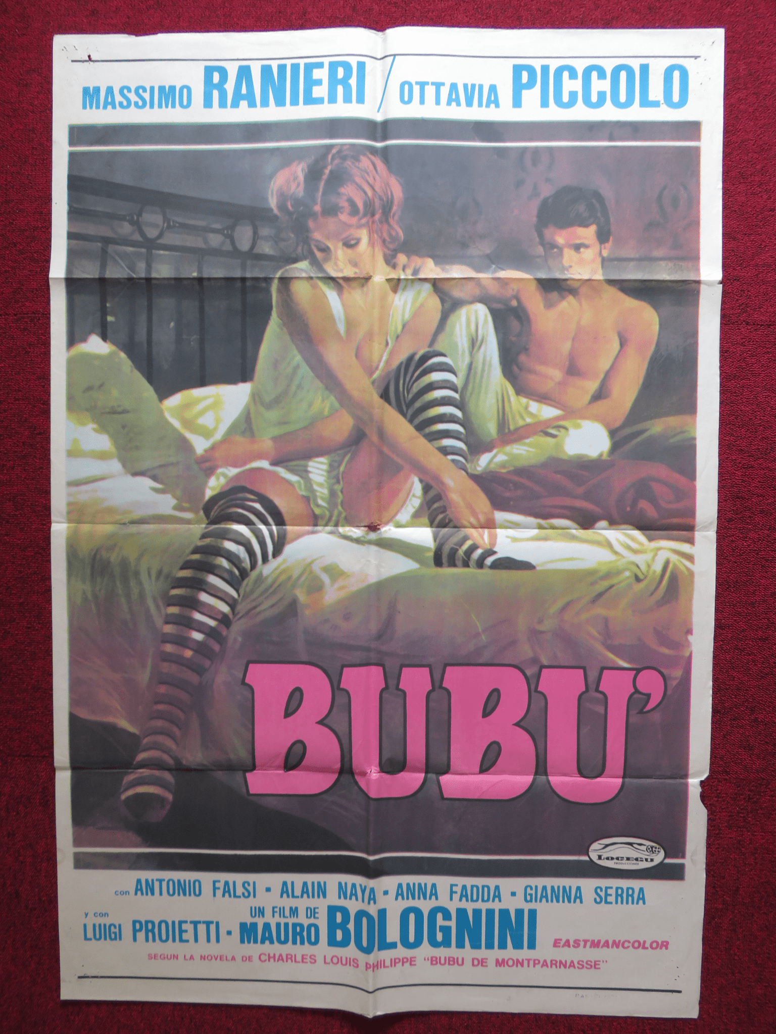 BUBU FOLDED ARGENTINA ONE SHEET POSTER MASSIMO RANIERI OTTAVIA PICCOLO 1971 Rendezvous Cinema Movie posters