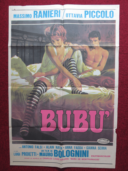 BUBU FOLDED ARGENTINA ONE SHEET POSTER MASSIMO RANIERI OTTAVIA PICCOLO 1971 Rendezvous Cinema Movie posters