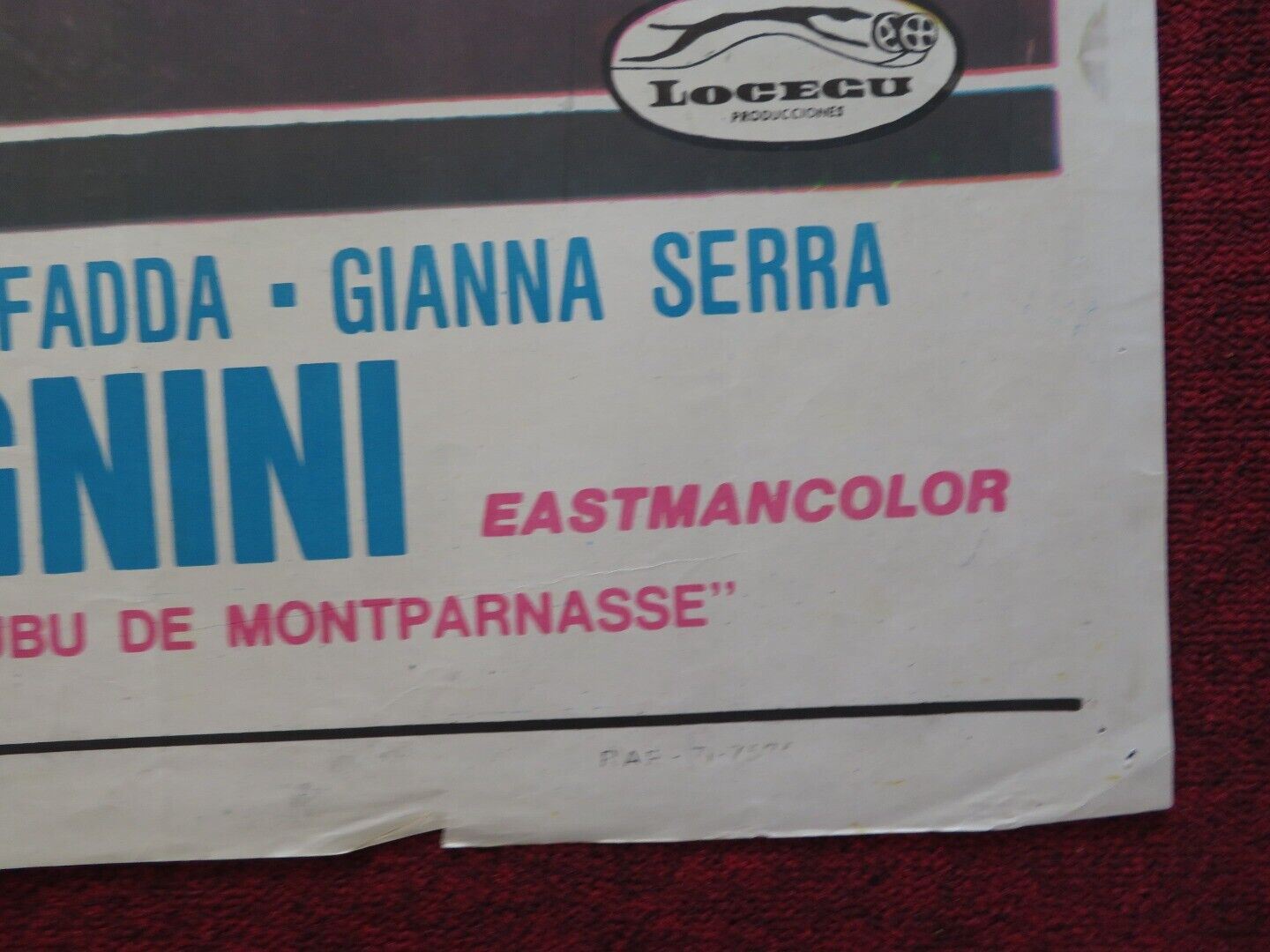 BUBU FOLDED ARGENTINA ONE SHEET POSTER MASSIMO RANIERI OTTAVIA PICCOLO 1971 Movie posters