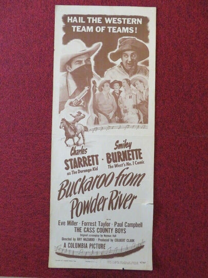 BUCKAROO FROM POWDER RIVER US INSERT (14"x 36") POSTER EVE MILLER 1947 - Rendezvous Cinema