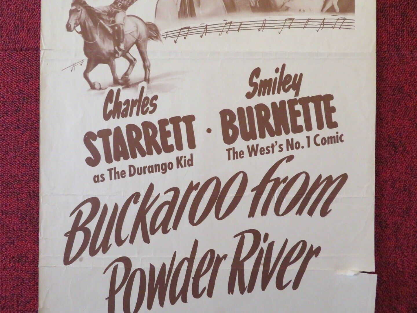 BUCKAROO FROM POWDER RIVER US INSERT (14"x 36") POSTER EVE MILLER 1947 - Rendezvous Cinema