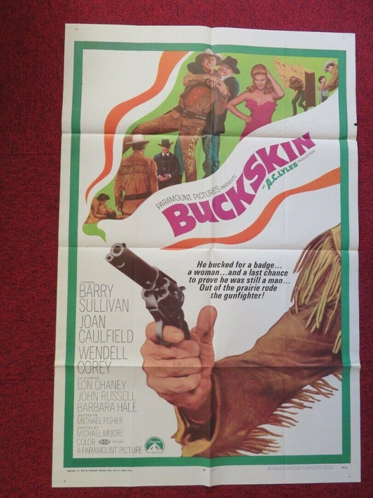 BUCKSKIN FOLDED US ONE SHEET POSTER BARRY SULLIVAN JOAN CAULFIELD 1968 Movie posters