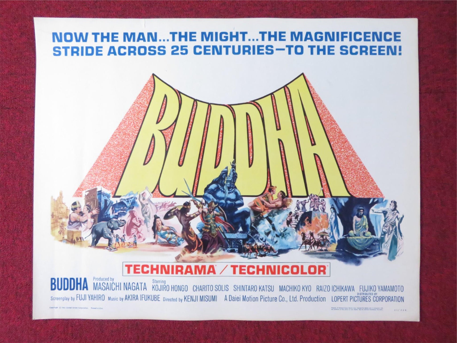 BUDDHA HALF SHEET (22"x 28") POSTER KOJIRO HONGO CHARITO SOLIS 1961 Rendezvous Cinema Movie posters