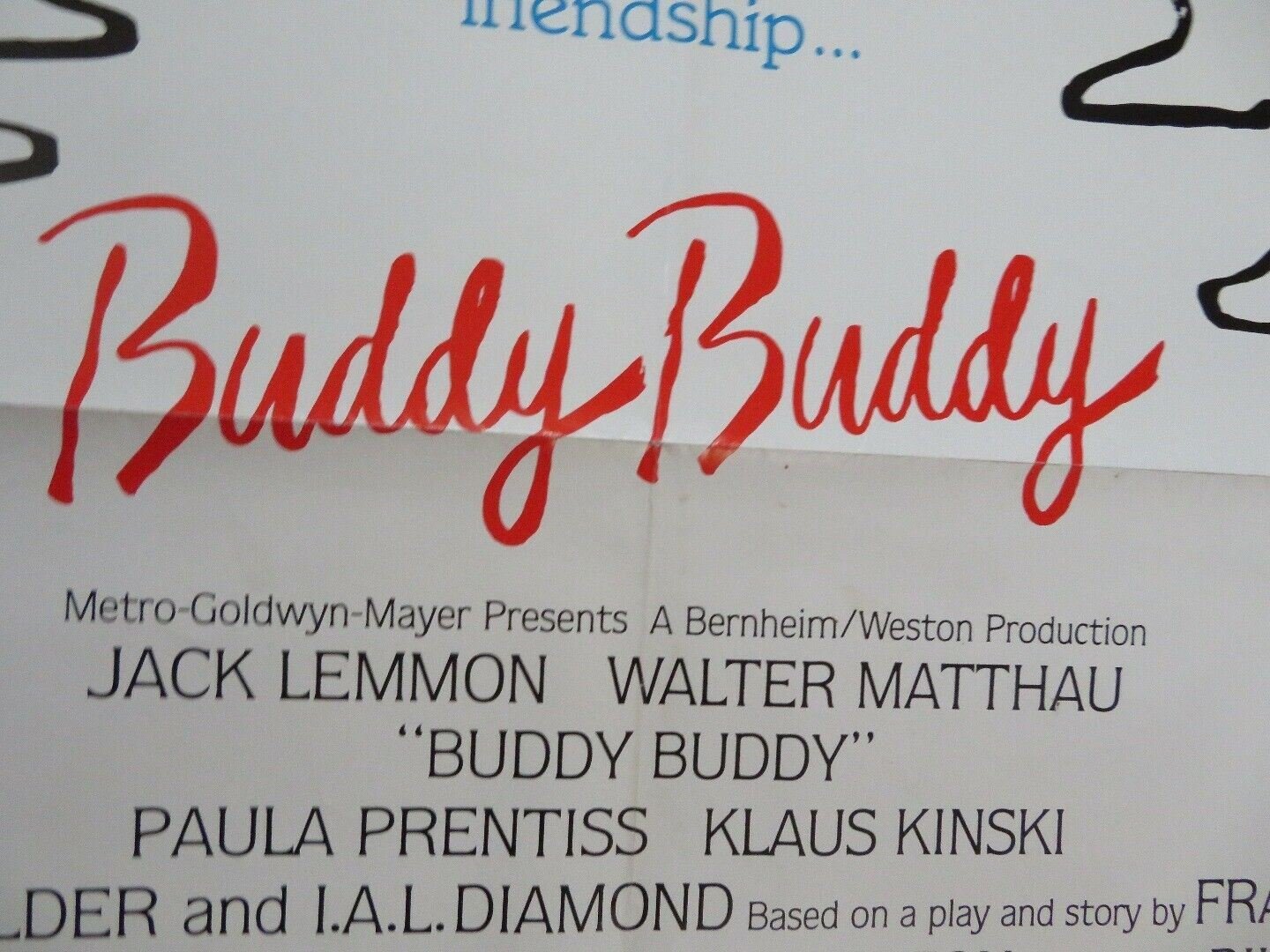 BUDDY BUDDY ADVANCE US ONE SHEET POSTER JACK LEMMON WATER MATTHAU '81 - Rendezvous Cinema