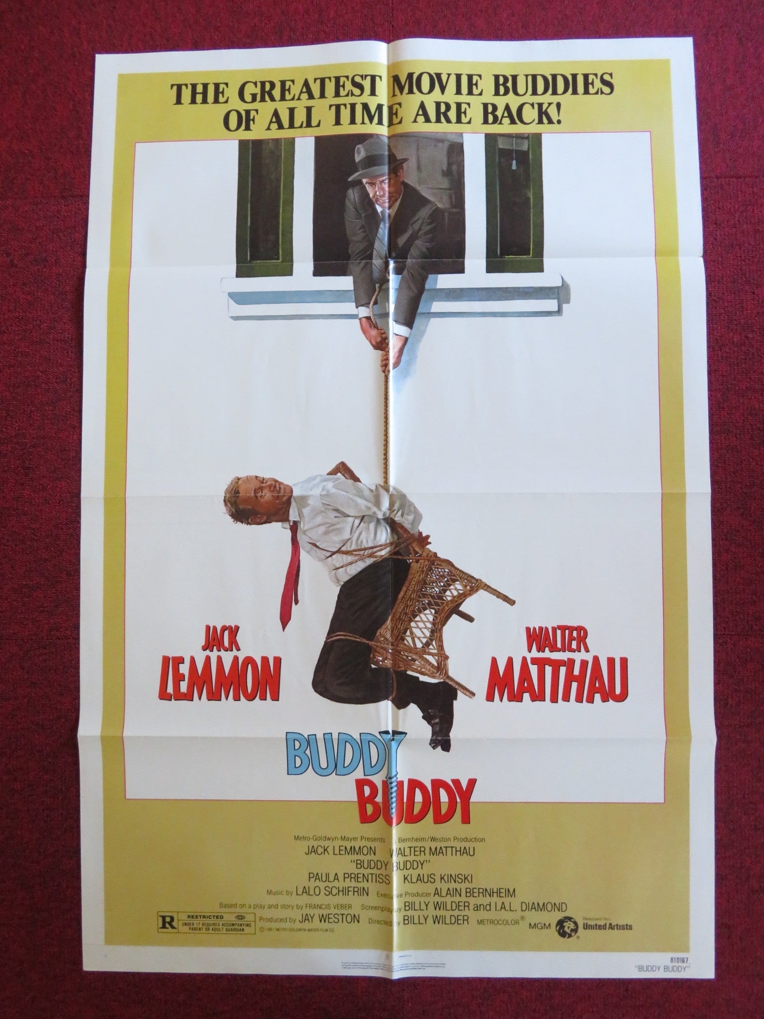 BUDDY BUDDY FOLDED US ONE SHEET POSTER JACK LEMMON WALTER MATTHAU 1981 Rendezvous Cinema Movie posters