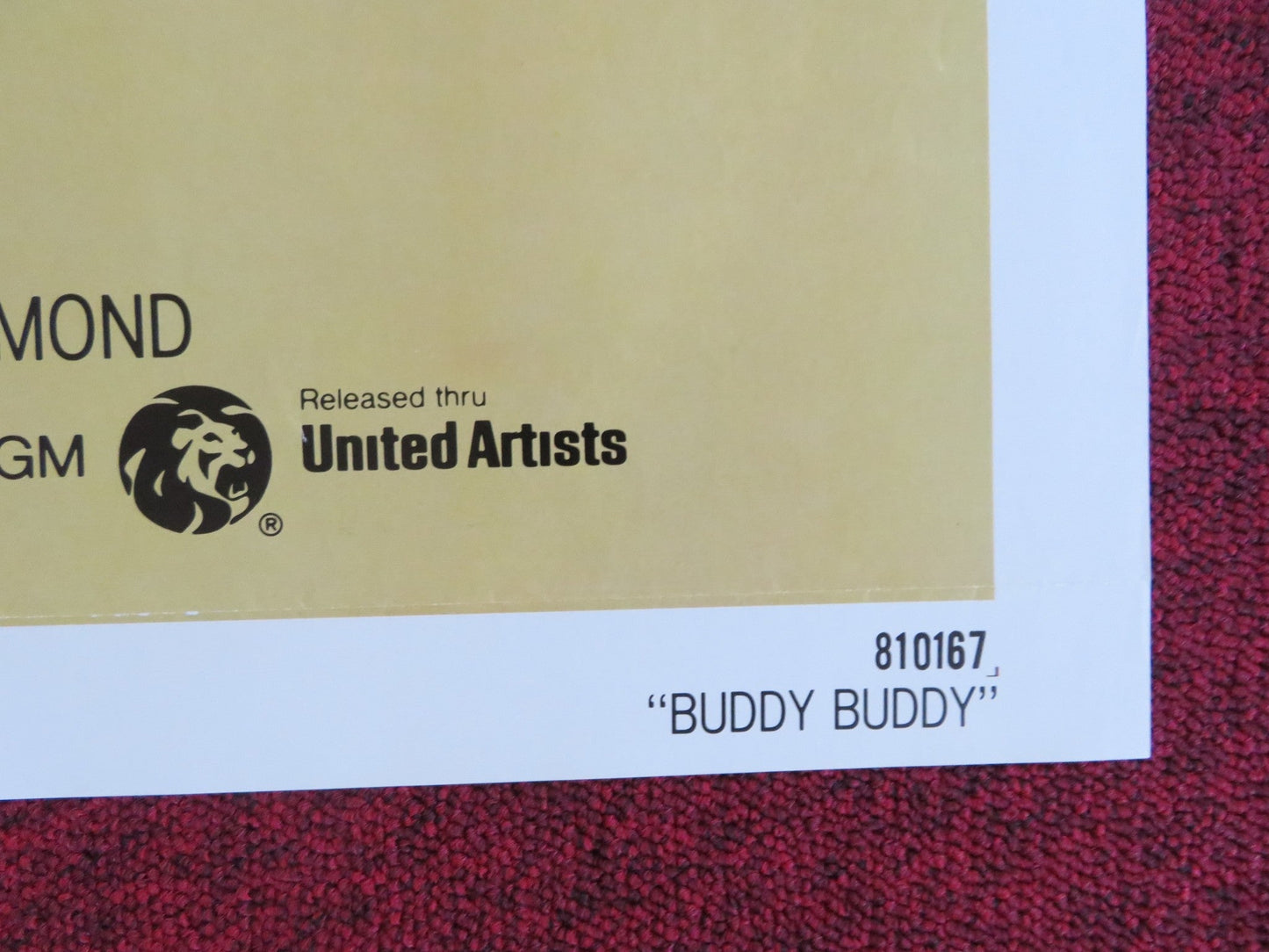 BUDDY BUDDY FOLDED US ONE SHEET POSTER JACK LEMMON WALTER MATTHAU 1981 Rendezvous Cinema Movie posters