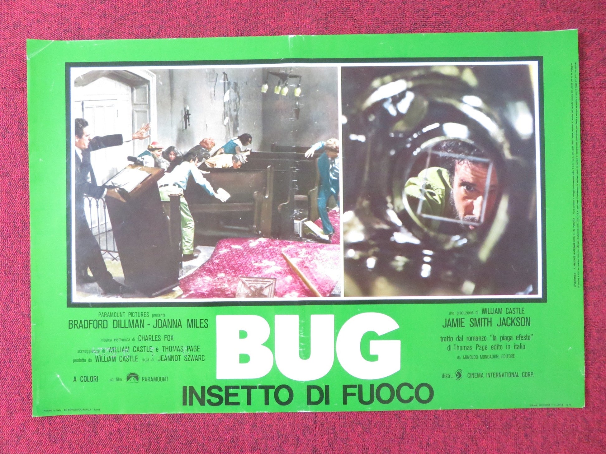 BUG - A ITALIAN FOTOBUSTA POSTER BRADFORD DILLMAN JOANNA MILES 1975 Rendezvous Cinema Movie posters