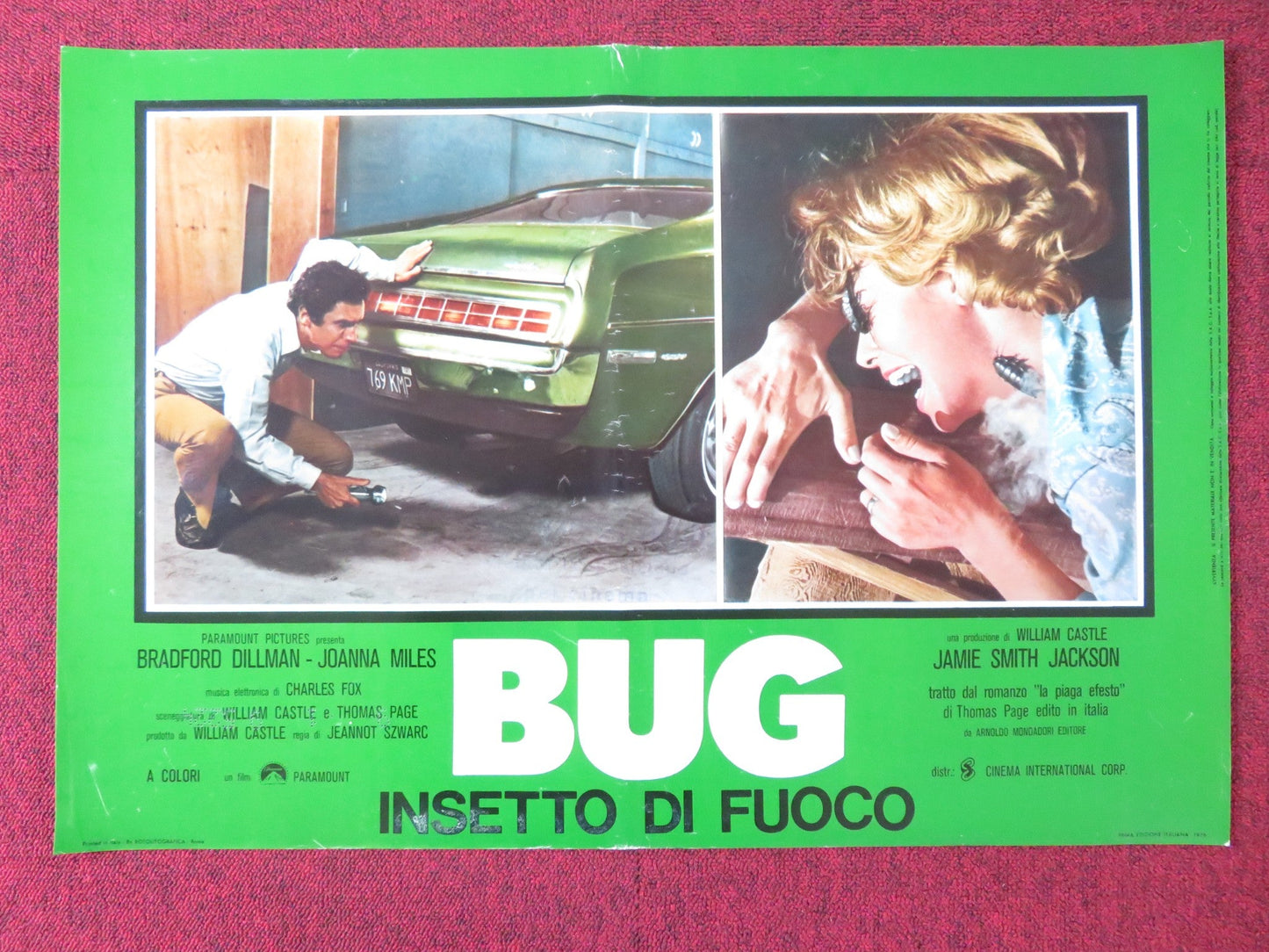 BUG - B ITALIAN FOTOBUSTA POSTER BRADFORD DILLMAN JOANNA MILES 1975 Rendezvous Cinema Movie posters