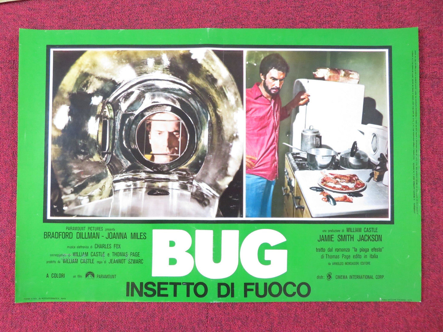 BUG - D ITALIAN FOTOBUSTA POSTER BRADFORD DILLMAN JOANNA MILES 1975 Rendezvous Cinema Movie posters