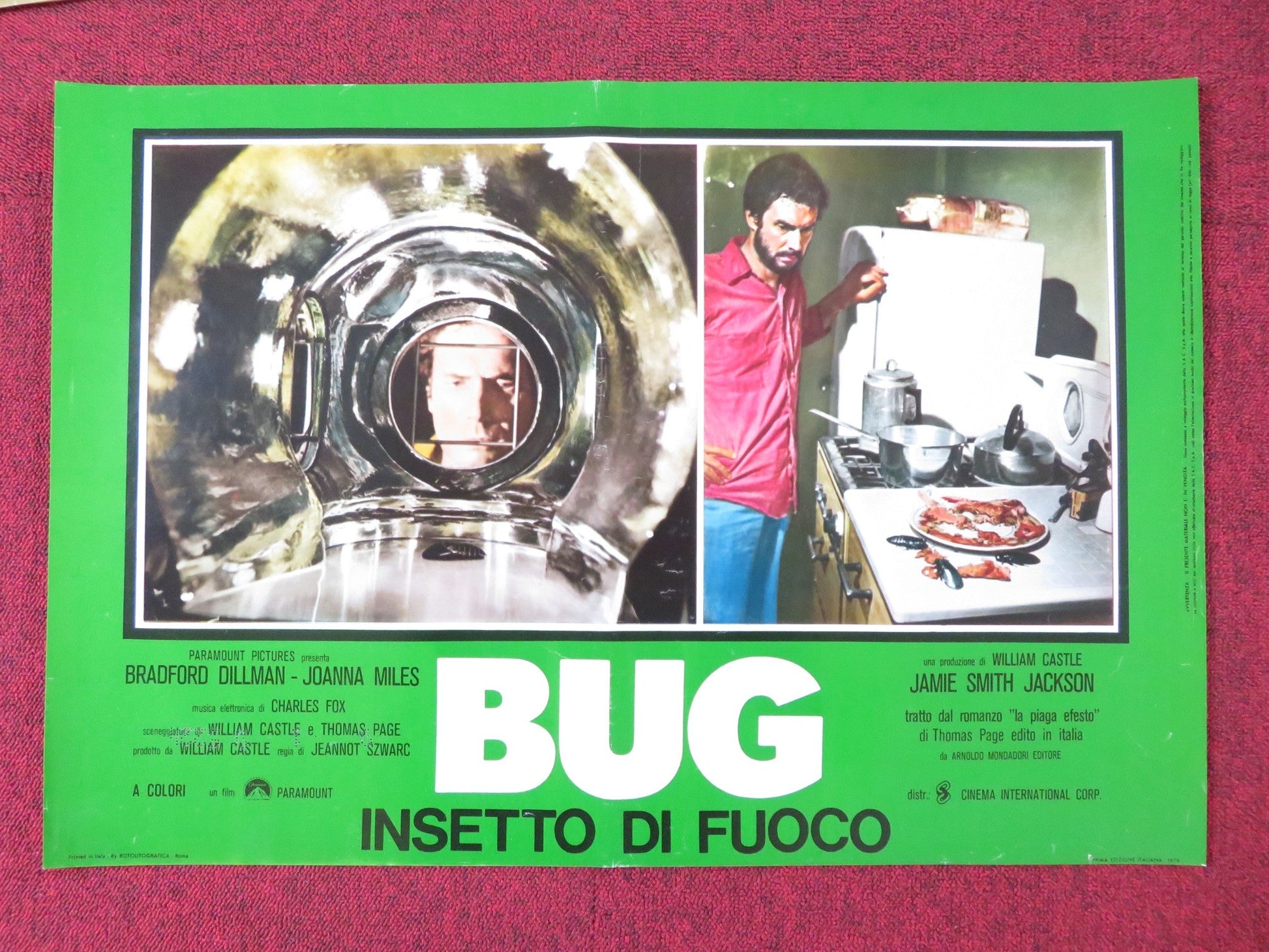 BUG - D ITALIAN FOTOBUSTA POSTER BRADFORD DILLMAN JOANNA MILES 1975 Rendezvous Cinema Movie posters
