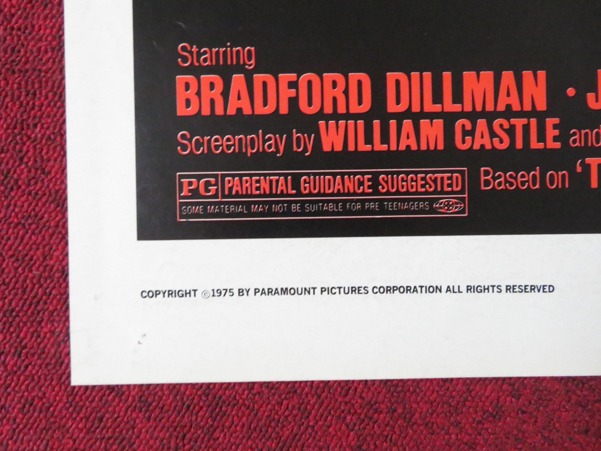 BUG FOLDED US ONE SHEET POSTER BRADFORD DILLMAN JOANNA MILES 1975 Rendezvous Cinema Movie posters
