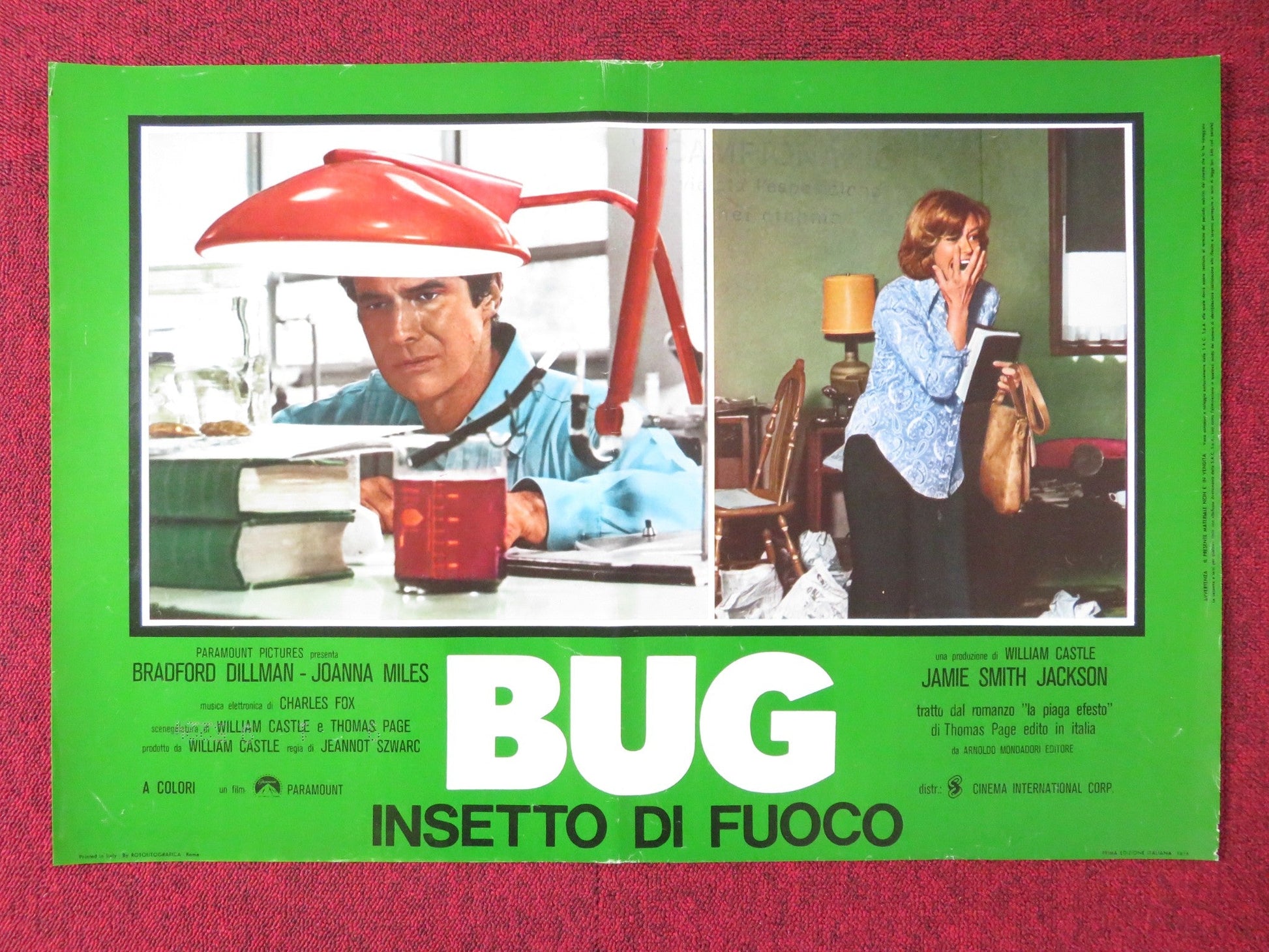 BUG - G ITALIAN FOTOBUSTA POSTER BRADFORD DILLMAN JOANNA MILES 1975 Rendezvous Cinema Movie posters