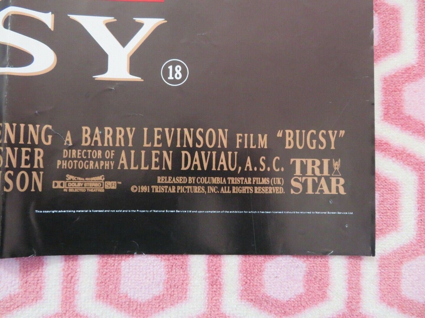 BUGSY UK ORIGINAL QUAD POSTER OSCAR NOMINATION WARREN BEATTY ANNETTE BENING RARE Movie posters